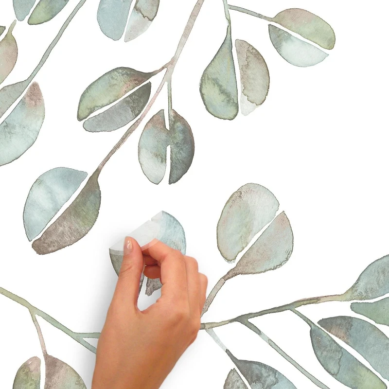 CATCOQ EUCALYPTUS GIANT PEEL & STICK WALL DECALS, EUCALYPTUS WALL DECAL