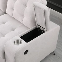 Davie LHF Sectional Sleeper Bed, Beige