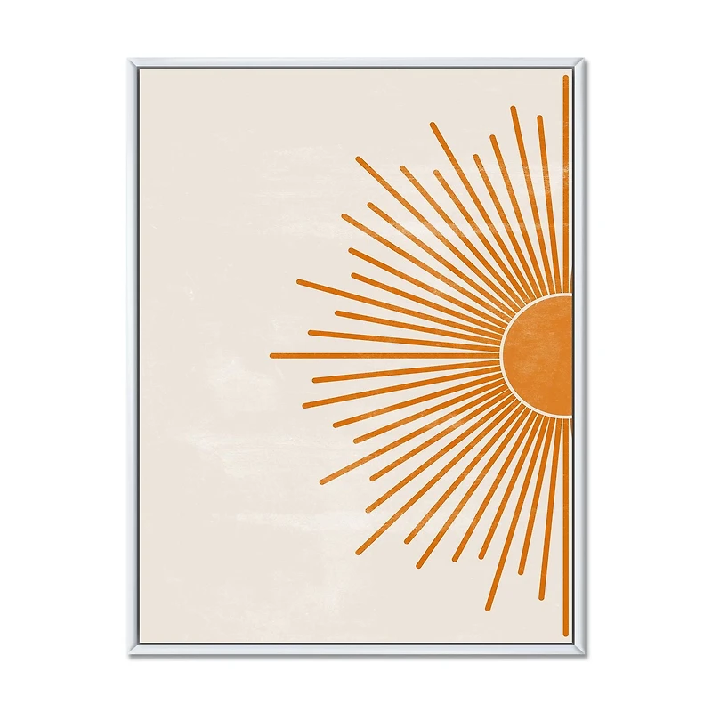 Designart Orange Sun Print I FLOAT FRAME WALL ART