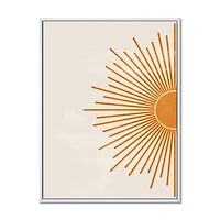 Designart Orange Sun Print I FLOAT FRAME WALL ART
