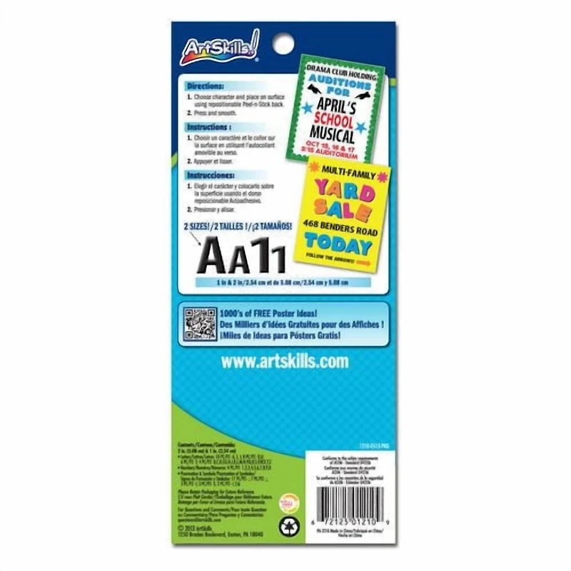 ArtSkills Vinyl Letters for Quick and Easy Posters, 210 pieces