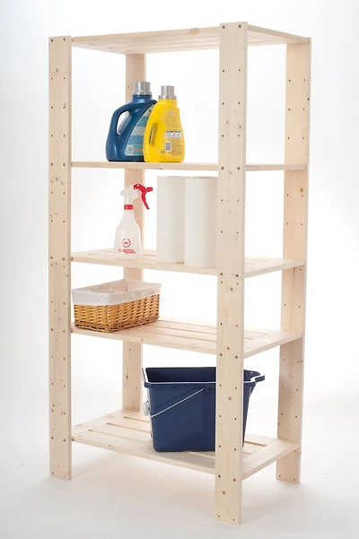 Shelve it 5 Shelf Wood Shelf, 5 Shelf Pine Wood Shelf
