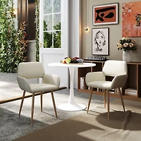 Bureau rond Homy Casa de 80 cm avec piètement en métal pour bureau ou maison