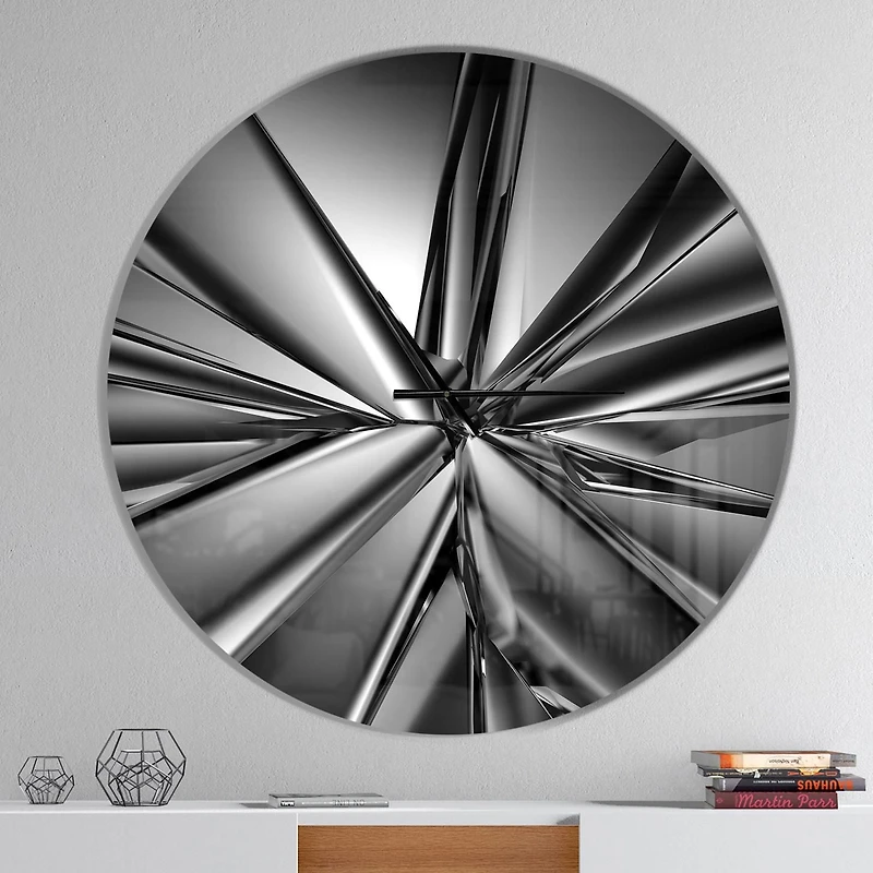 Designart Fond de cristal futuriste horloge murale
