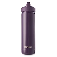 Thyme & Table 26 oz Water Bottle with Straw Lid, Purple with Moon Gold Charm