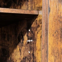 SONGMICS HOME Rustic Brown TV Stand with 2 Doors, Fits TVs up to 60 Inches – TV Bench/Cabinet