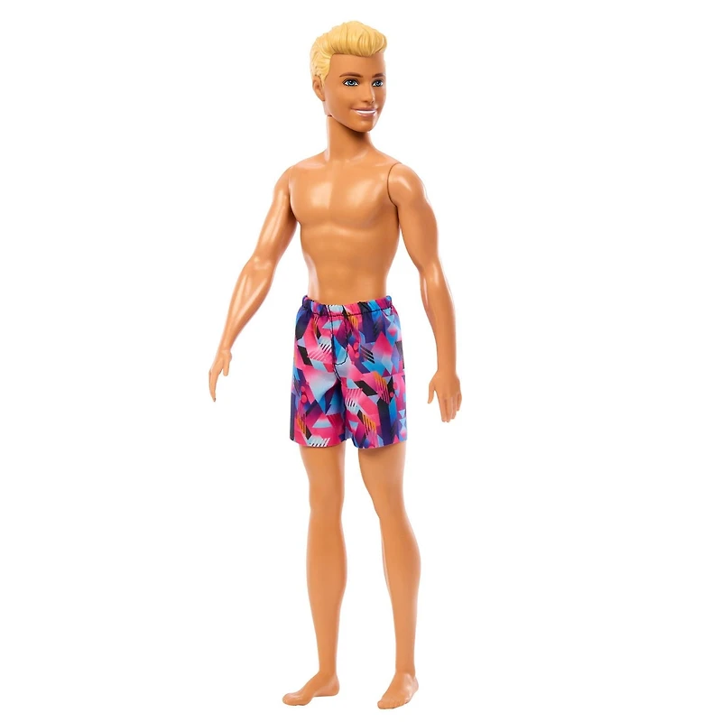 Beach Ken Doll with Blond Hair Wearing Purple Swimsuit