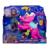 Cave Club-Coffret avec Poupée Tella-Figurine de Partyceratops et Sons