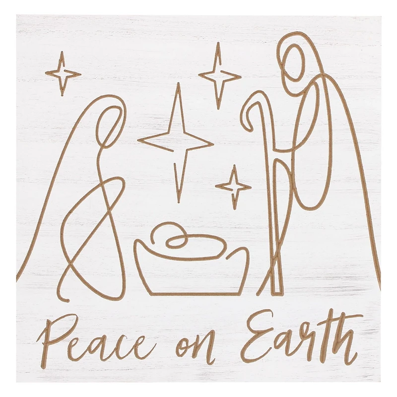 Holiday Time Peace On Earth Hanging Sign