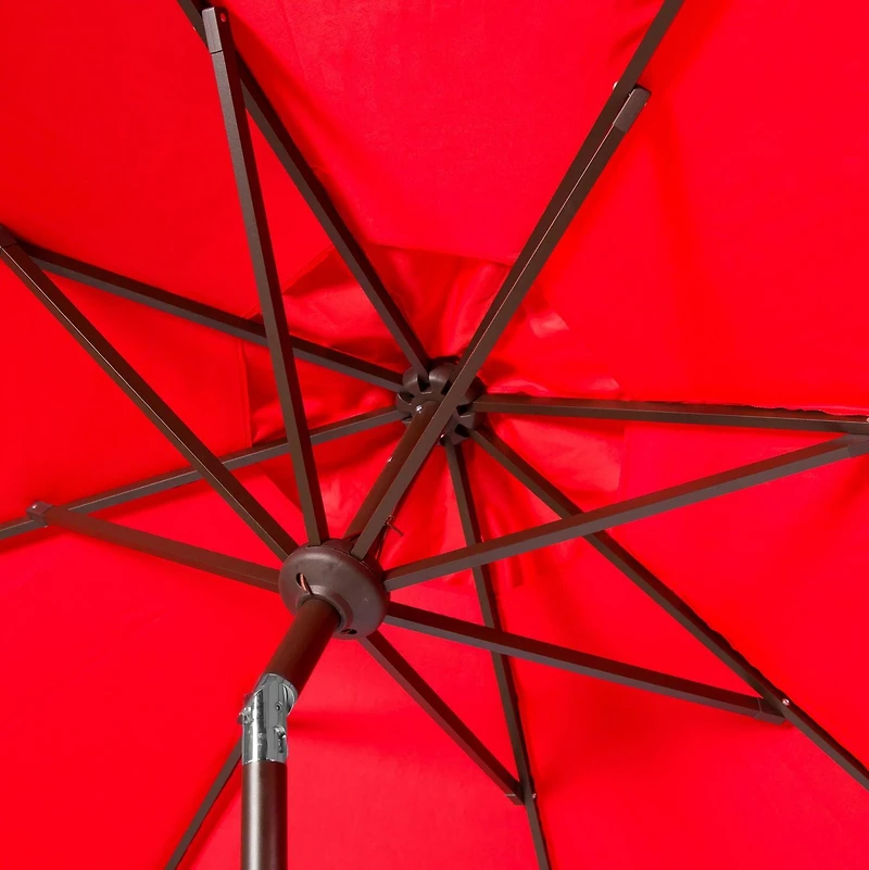 Safavieh Outdoor Collection Parasol de marché à manivelle Zimmerman avec rabat