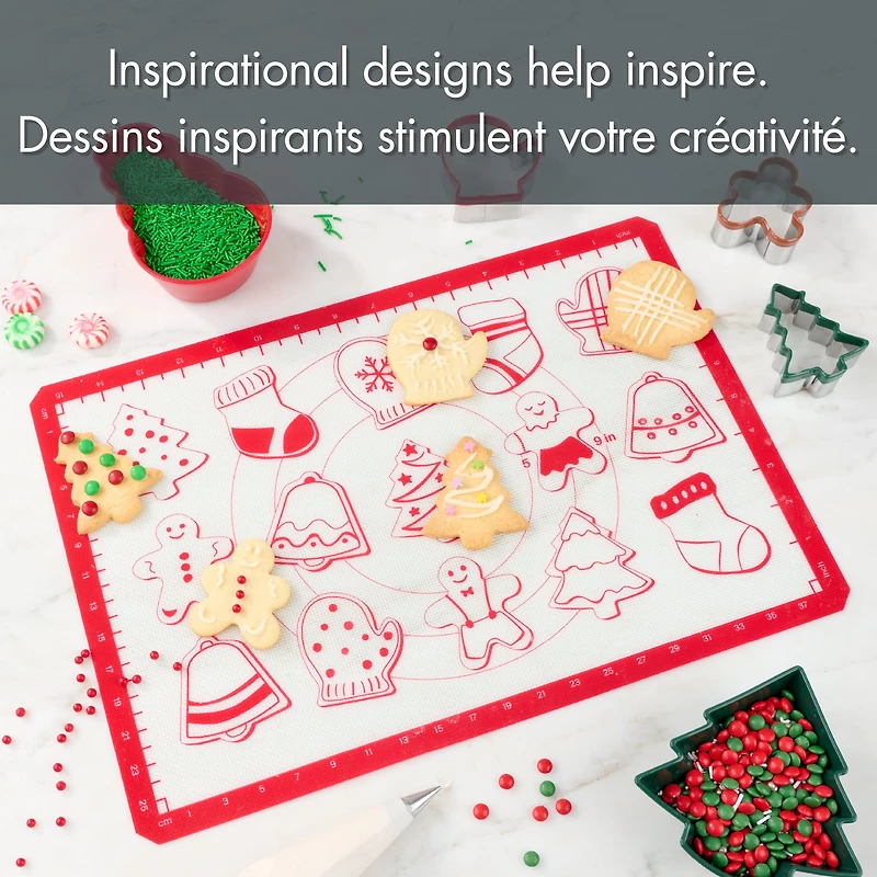 Tapis de cuisson flexible Holiday Time, Rouge et blanc