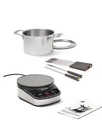 Ricardo Digital Electric Fondue Set, 11 Pieces, 3L (3.2Qt) Fondue Pot, Settings for Chineese Fondue, Cheese Fondue and Chocolate Fondue, 1200 Watts