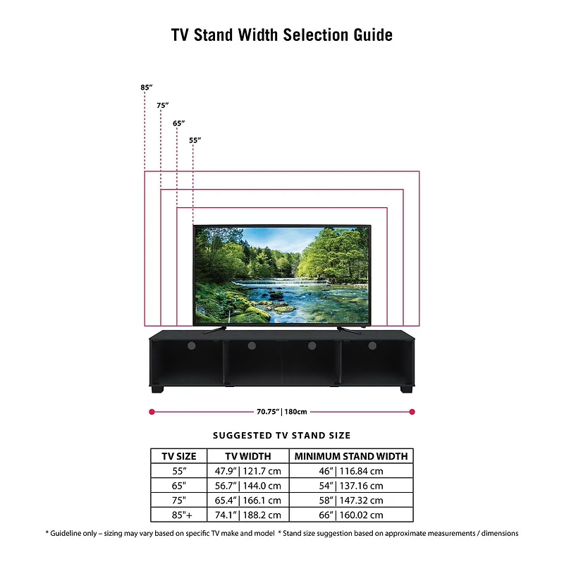 Bromley 71"L Black TV Stand with Four Glass Door Compartments