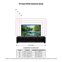 Bromley 71"L Black TV Stand with Four Glass Door Compartments