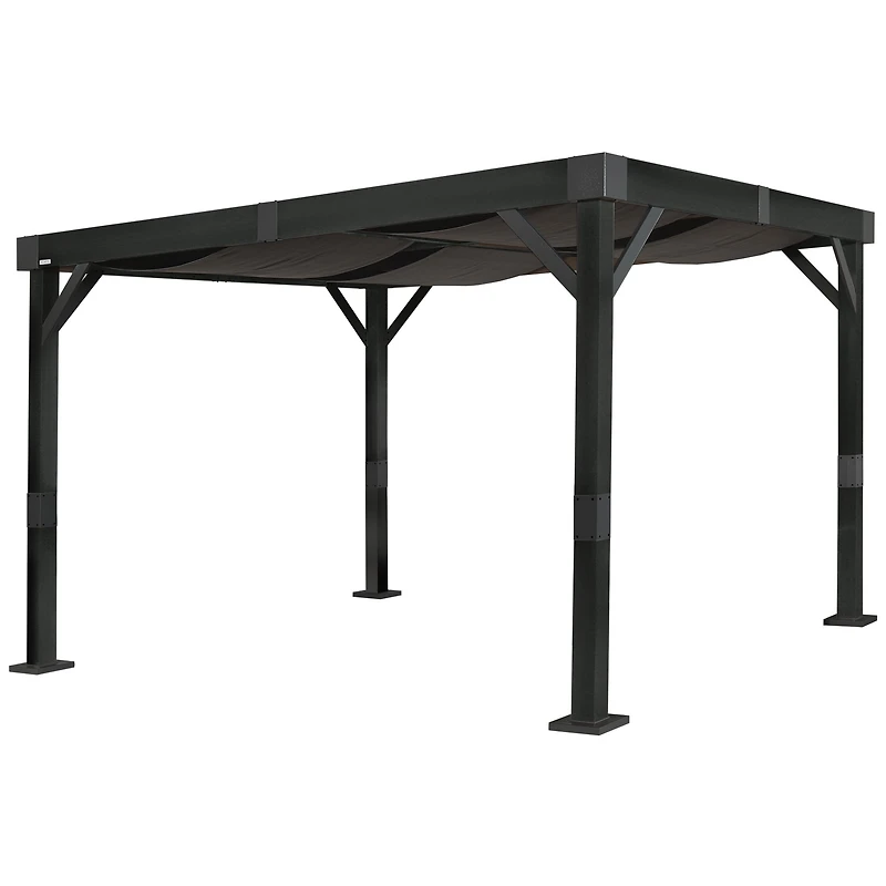Sojag Fontana 10 x 12 x 8 ft Black Aluminum Frame Pergola