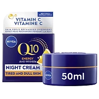 NIVEA Q10 Anti-Rides Crème De Nuit Boost d'Éclat, Peau d'apparence fatiguée et terne Crème Visage Anti Âge - 50 mL