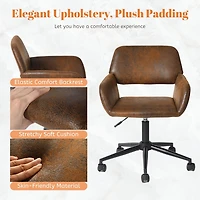 Homy Casa Chaise de Bureau Ergonomique 1 Pièce, Fauteuil de Bureau Ajustable en Suède Synthétique avec Accoudoirs Rembourrés