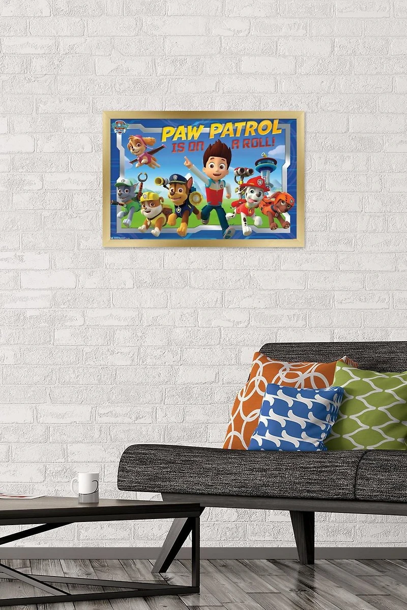 Nickelodeon Paw Patrol - Crew Wall Poster, 14.725" x 22.375" Framed