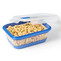 Starfrit LocknLock Contenant Repliable 1,2L/40oz, Hermétique, Étanche, Sans BPA, Gain de Place, Silicone, Va au Micro-ondes Congélateur et Lave-vaisselle, Couvercle à Valve, Compact Gagnez de l’espace avec le contenant pliable LocknLock 1,2 L de Starfrit. Réduit à moins de la moitié de sa hauteur. Hermétique, sans BPA. Va au micro-ondes, congélateur et lave-vaisselle. Parfait pour petits espaces, voyages et pique-niques.