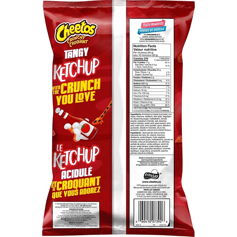 Cheetos Croquant grignotines à saveur de ketchup. 268 g.
