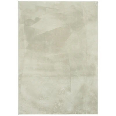 Tapis Mainstays en fausse fourrure de lapin, couleur sauge, 152 x 213 cm, recommandé pour le salon, la salle à manger et la chambre.