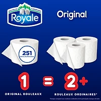 Royale Original, 2 Ply Toilet Paper, 30 Equal 62 Bathroom Tissue Rolls, 251 Toilet Paper Sheets per Roll