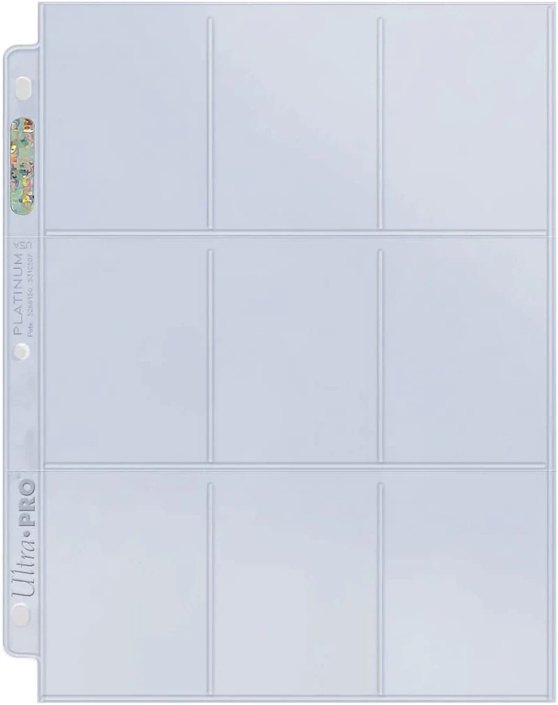 Ultra PRO Platinum Series Pocket Pages (100ct) pour Cards et Photos 9-Pocket pour 2-1/2" x 3-1/2" Standard Size Cards