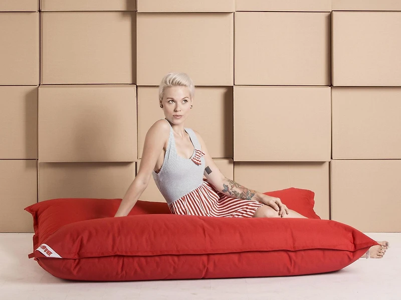 Fauteuil poire Gouchee Home Big Bag Brava rouge – Polyester hydrofuge avec rembourrage en billes de polystyrène pour chambre à coucher, salon ou dortoir, convient aux adultes et aux adolescents