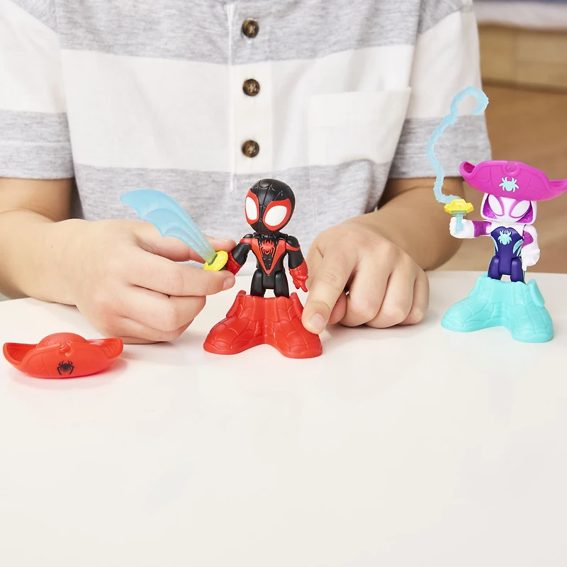 Marvel Spidey and his Amazing Friends Water-Webs Pirate Miles “Spin” Morales & Pirate Ghost-Spider Toys