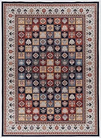Tapis d'appoint Emerald Ritchie bleu & ivoire de 2 pi 2 po x 3 pi 2 po