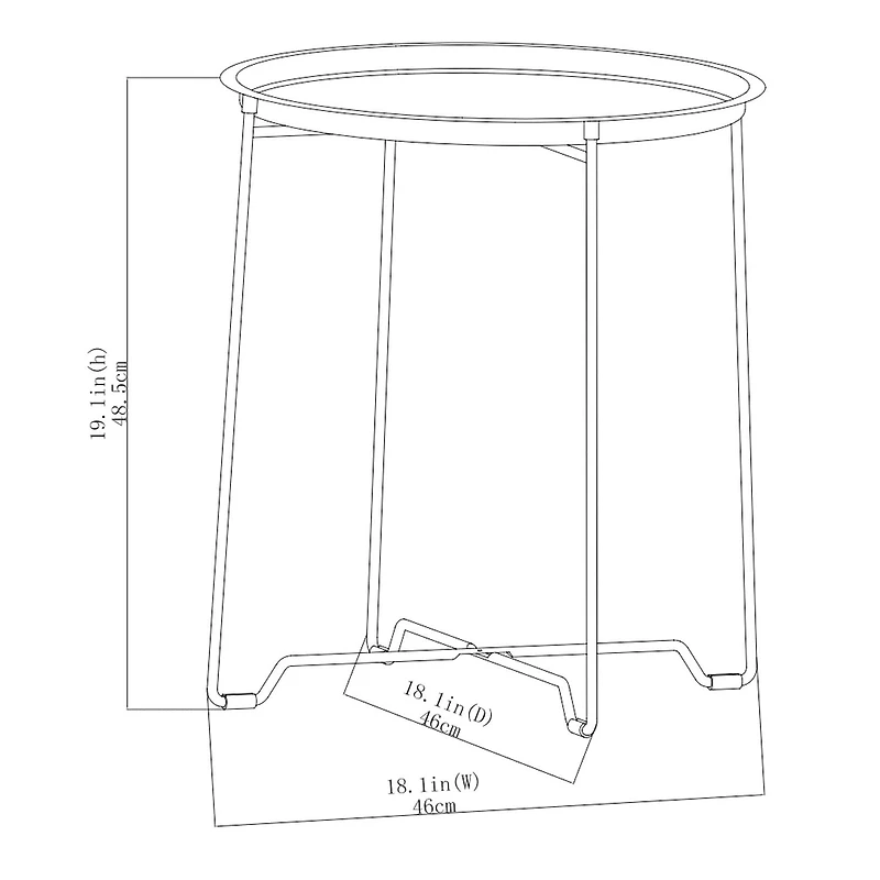 Mainstays Patio Tray Top Side Table