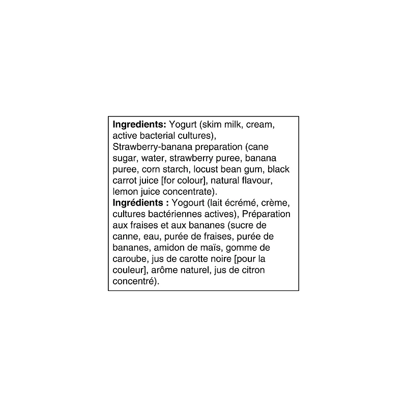 Oikos Yogourt Grec, Fraises Banane, 2% M.G., Brassé 4 x 100 g