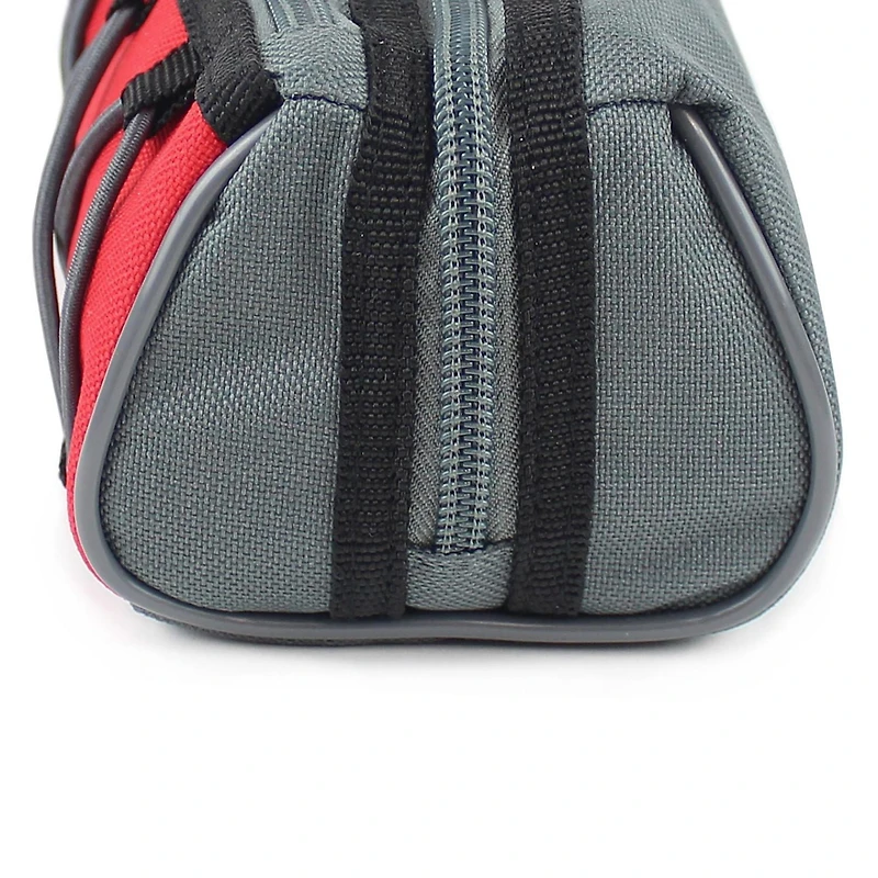 Pen + Gear Étui à crayons Sporty 2 à fermeture éclair avec cordon élastique bungee gris et languettes noires