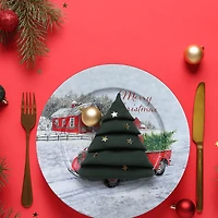 Printed Metal Charger Plate (Red Truck) (13") - Set of 12