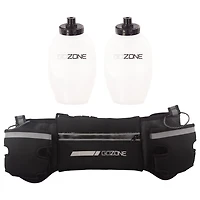 Trousse de coureur – Lampe frontale, sac-gourde pour la taille, gilet réfléchissant, alarme de coureur – Noir/vert Avec 2 bouteilles d’eau