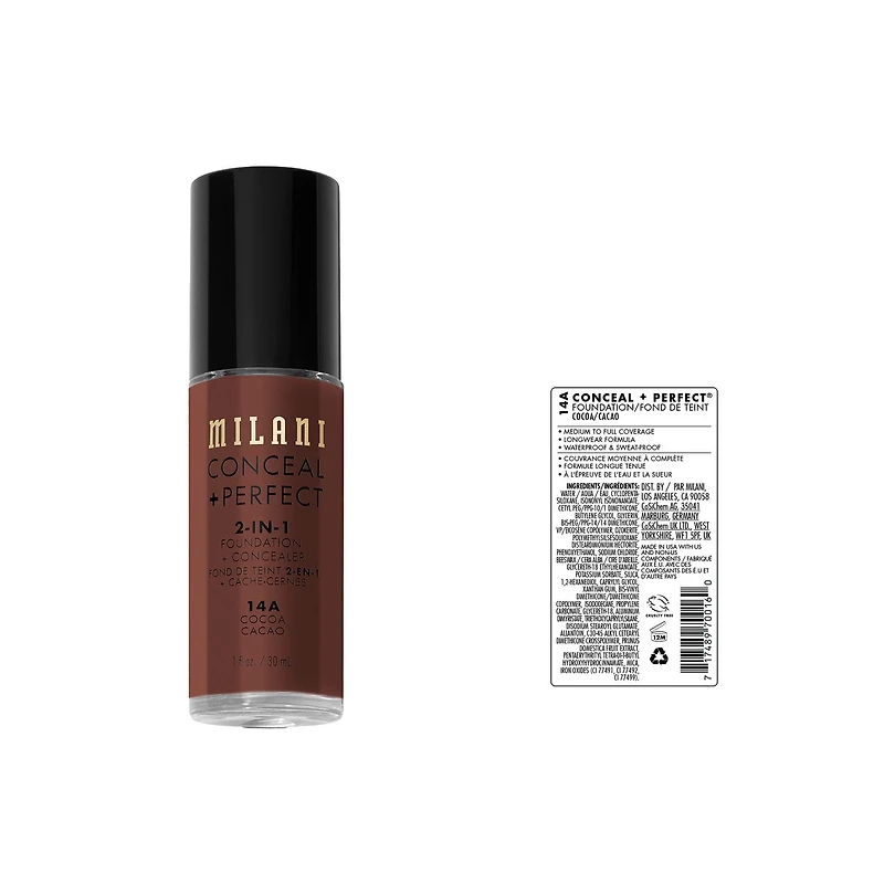 Milani Conceal + Perfect 2-in-1 Foundation + Concealer, Milani Conceal+Perfect 2-in-1