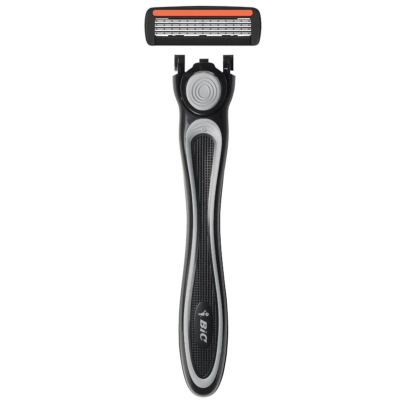 Rasoirs rechargeables BIC Flex 4 pour hommes, lames de rasoir à 4 lames durables pour un rasage lisse et confortable, 1 manche et 4 cartouches, kit de rasage 5 pièces.