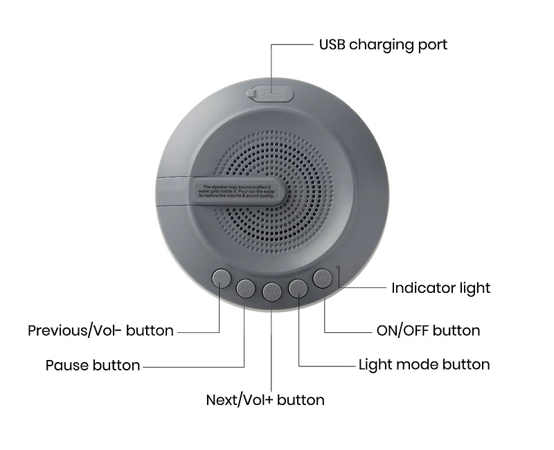 Mainstays  flottant haut-parleur Bluetooth avec IPX7 étanche, lumières LED