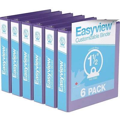 Davis Group, Easyview Premium, Round Ring, Customizable, View Binder, 6 Pack, 1.5"