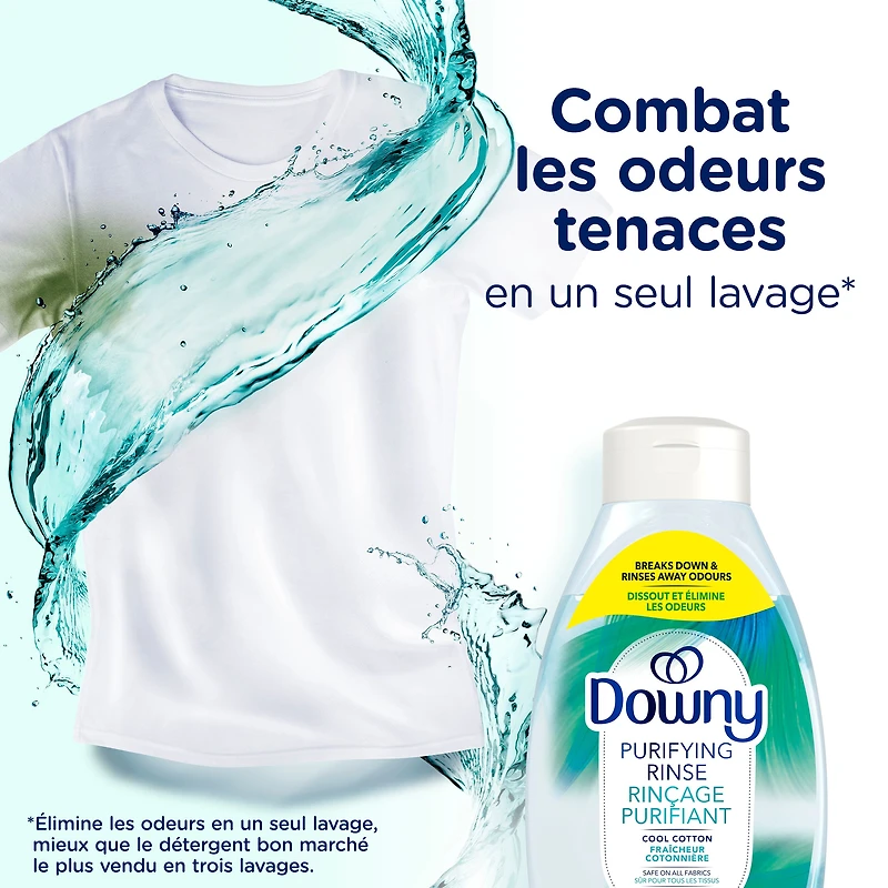 Éliminateur d’odeurs purifiant pour lessive et assouplissant textile Downy, sûr pour tous les tissus, compatible avec les laveuses HE, Fraîcheur cotonnière 70 Charges, 1,41 L