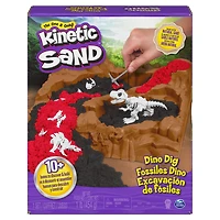Kinetic Sand, Coffret Fossiles Dino avec 10 os de dinosaures cachés à découvrir, pour les enfants à partir de 6 ans