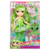 Fées Fantaisistes + animal Rainbow High Littles Rainbow – Emerald, petite poupée verte de 5,5 po (14 cm) et dragon