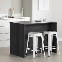 South Shore Myro Kitchen Island Natural Walnut and White