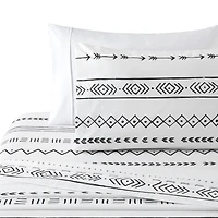 Marina Decoration Ultra Soft Silky Deep Pocket Rich Printed Bedding Rayon from Bamboo All Season Sheet Set with Pillowcases, Simplify Modern Geometric Pattern