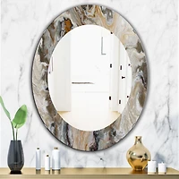 Designart 'Onyx Detail Composition' Miroir Mid-Century - Miroir Mural Ovale ou Rond - 24x36