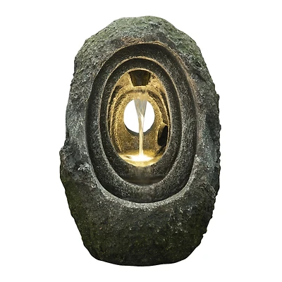 Grotto Indoor/Outdoor Tabletop Fountain with energy-efficient pump and LED accent lighting