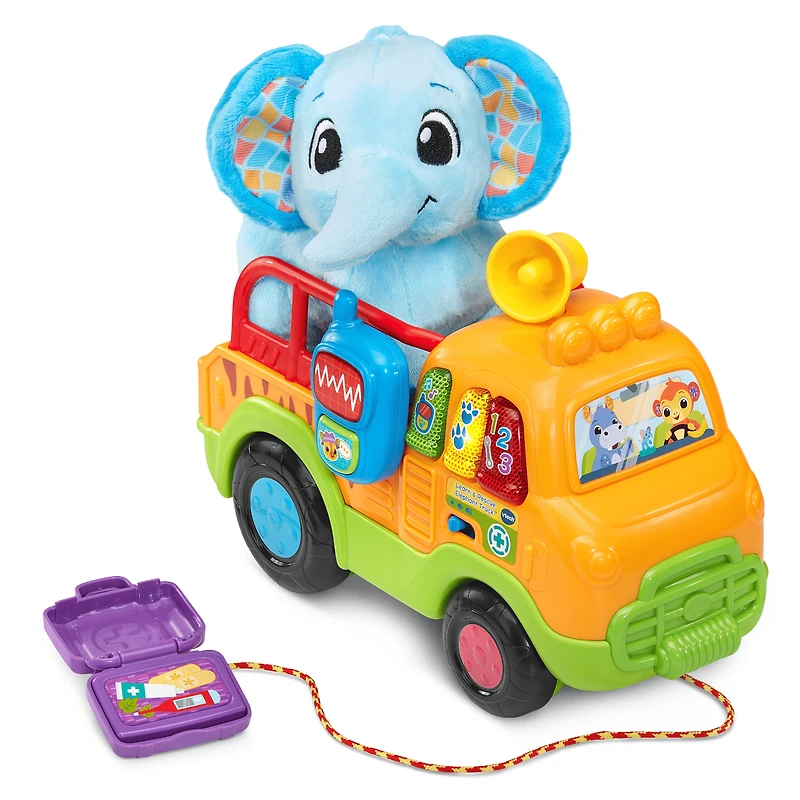 VTech® Learn & Rescue Elephant Truck™ with Plush Elephant Toy - English Version, 12-36 Months, VT ELEPHANT TRUCK EN