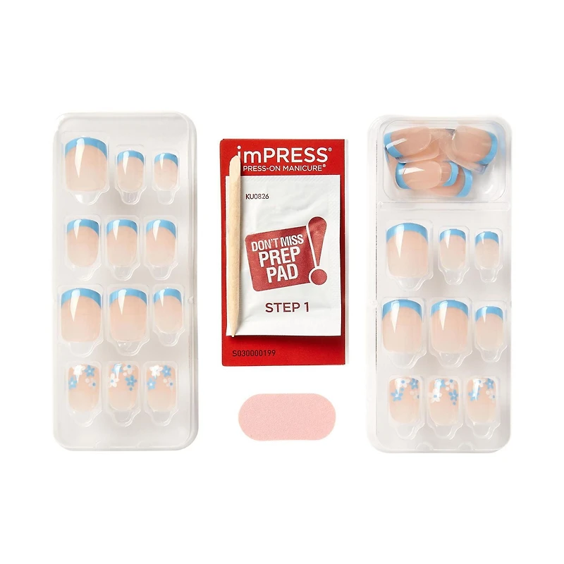 imPRESS French - The No Glue Mani, Snooze, Short Squoval, 30 count., imPRESS French - Snooze