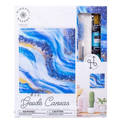 Mindful Makers™ D.I.Y. Sapphire Geode Canvas Set, 8 in. x 8 in. Canvas