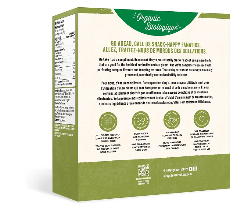 Mary's Gluten Free Herb Organic Crackers, 184GR